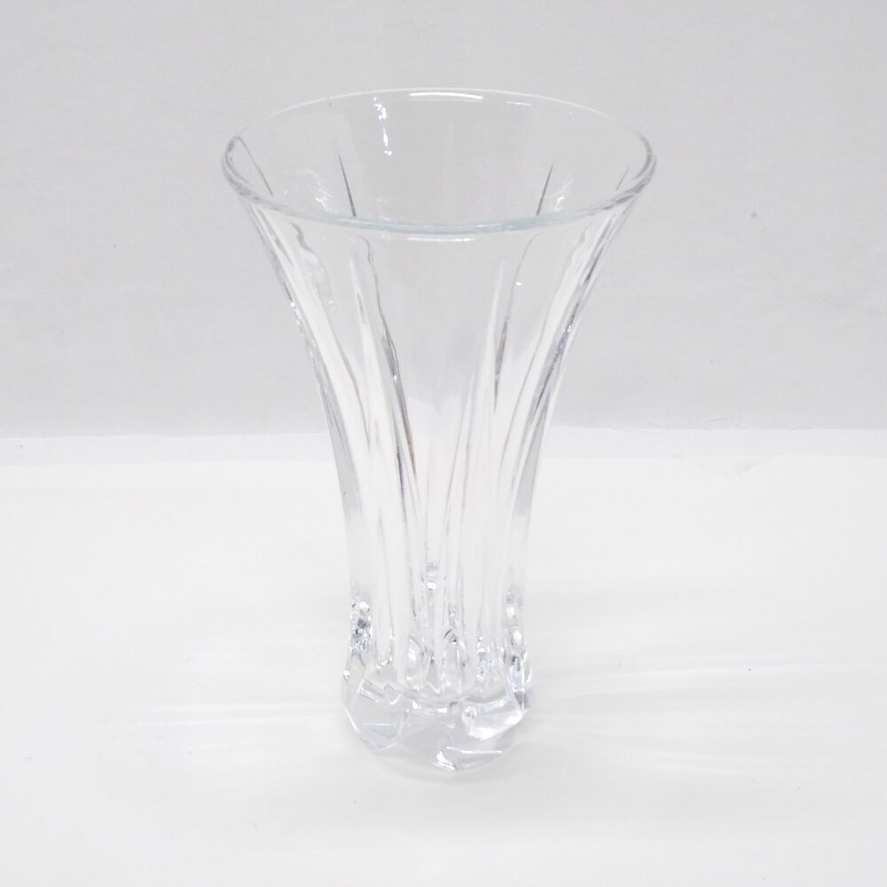 DePlomb Lead Crystal Vase Flared Shape Vertical Cut Design Elegant Craftsmanship